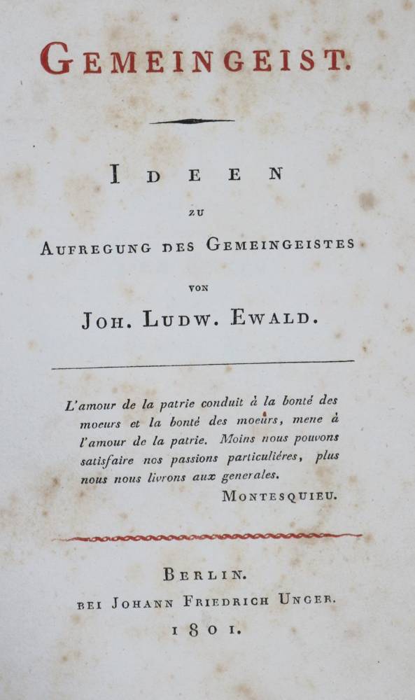 Große Abbildung Nr.1: 138-1326 Ewald,J.L.: (Literatur und illustrierte Bücher bis 19.Jahrhundert)