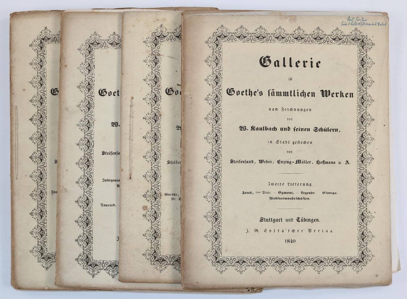 Große Abbildung Nr.1: 138-1342 Goethe,(J.W.v.).: (Literatur und illustrierte Bücher bis 19.Jahrhundert)