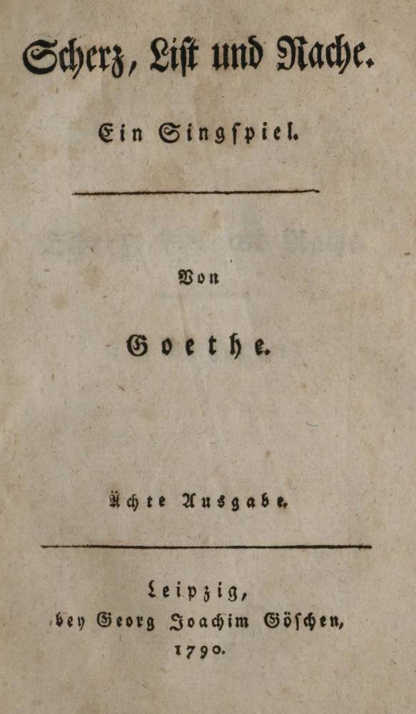 Große Abbildung Nr.1: 138-1343 Goethe,(J.W.v.).: (Literatur und illustrierte Bücher bis 19.Jahrhundert)