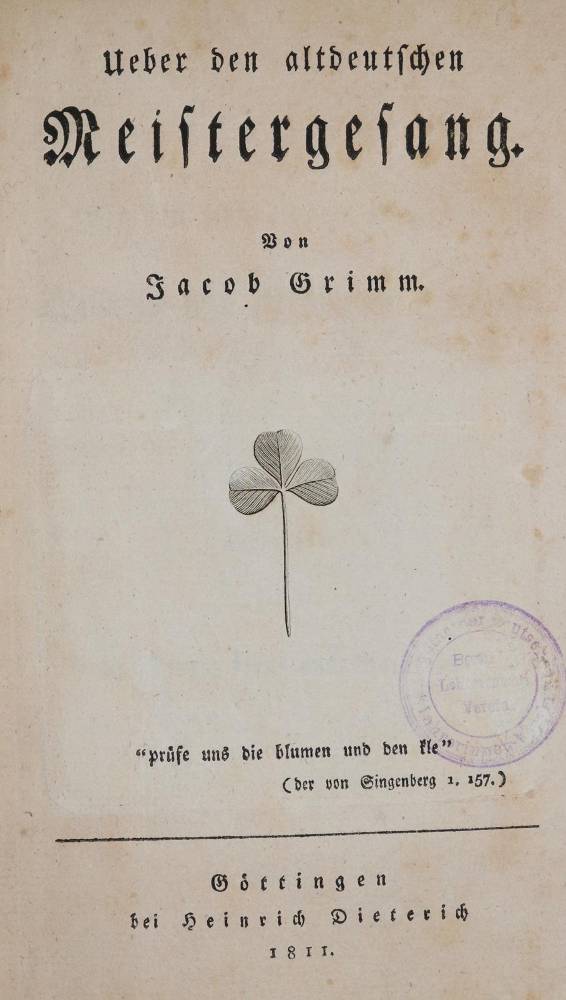 Große Abbildung Nr.1: 138-1349 Grimm,J.: (Literatur und illustrierte Bücher bis 19.Jahrhundert)