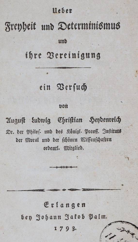Große Abbildung Nr.1: 138-1357 Heydenreich,A.L.C.: (Literatur und illustrierte Bücher bis 19.Jahrhundert)