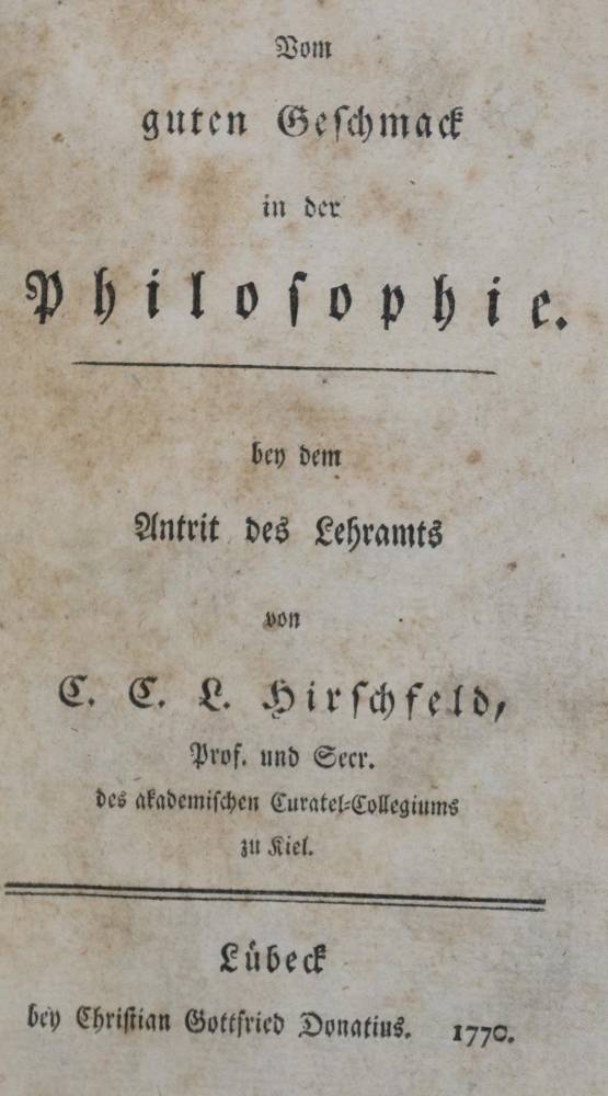Große Abbildung Nr.1: 138-1359 Hirschfeld,C.: (Literatur und illustrierte Bücher bis 19.Jahrhundert)