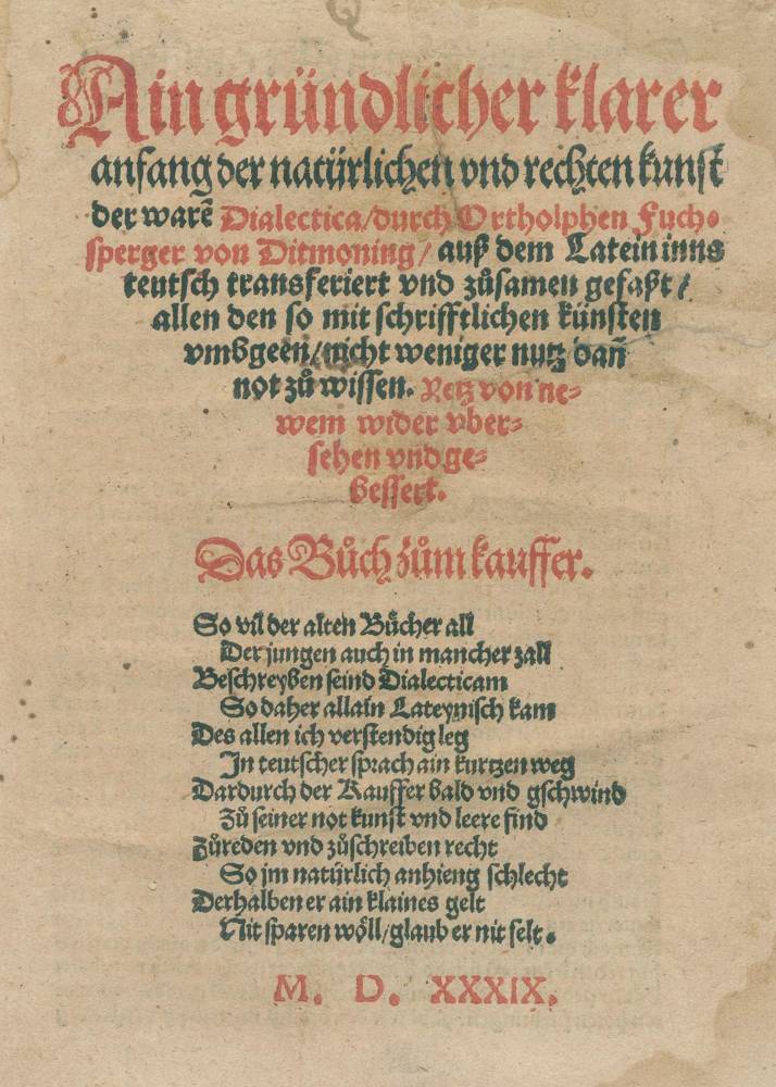 Große Abbildung Nr.1: 138-136 Fuchsperger,O.: (Alte Drucke, Handschriften und Theologie)
