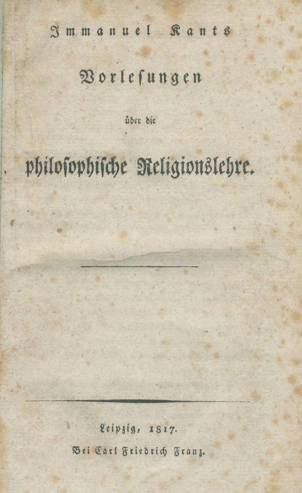 Große Abbildung Nr.1: 138-1369 Kant,I.: (Literatur und illustrierte Bücher bis 19.Jahrhundert)