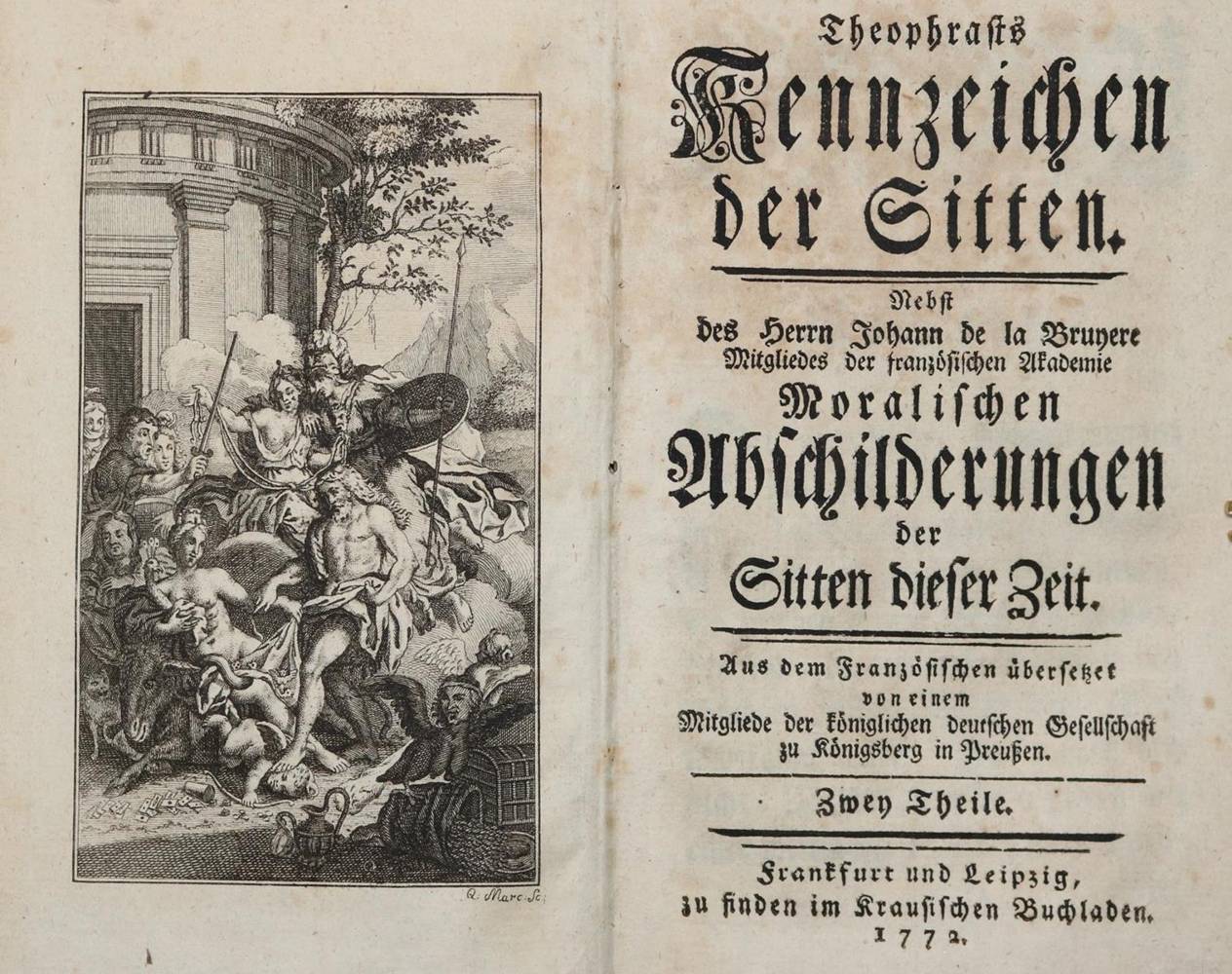 Große Abbildung Nr.1: 138-1374 La Bruyère Jean de,: (Literatur und illustrierte Bücher bis 19.Jahrhundert)
