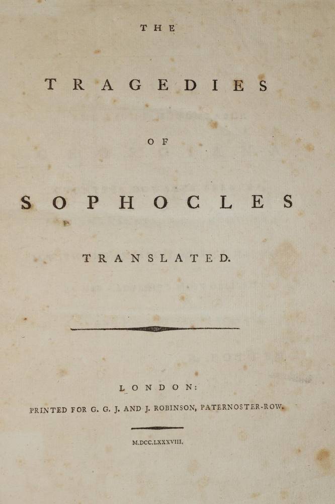 Große Abbildung Nr.1: 138-1429 Sophokles.: (Literatur und illustrierte Bücher bis 19.Jahrhundert)