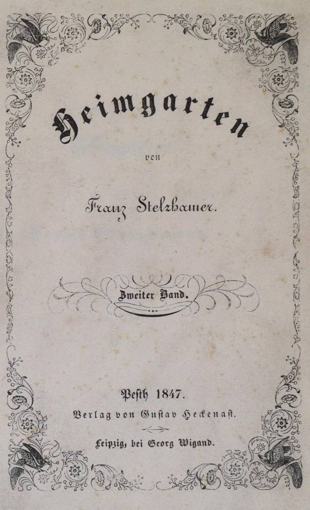 Große Abbildung Nr.1: 138-1432 Stelzhamer,F.: (Literatur und illustrierte Bücher bis 19.Jahrhundert)
