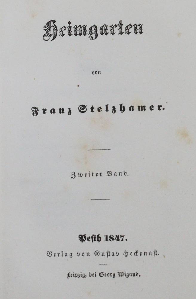 Große Abbildung Nr.2: 138-1432 Stelzhamer,F.: (Literatur und illustrierte Bücher bis 19.Jahrhundert)