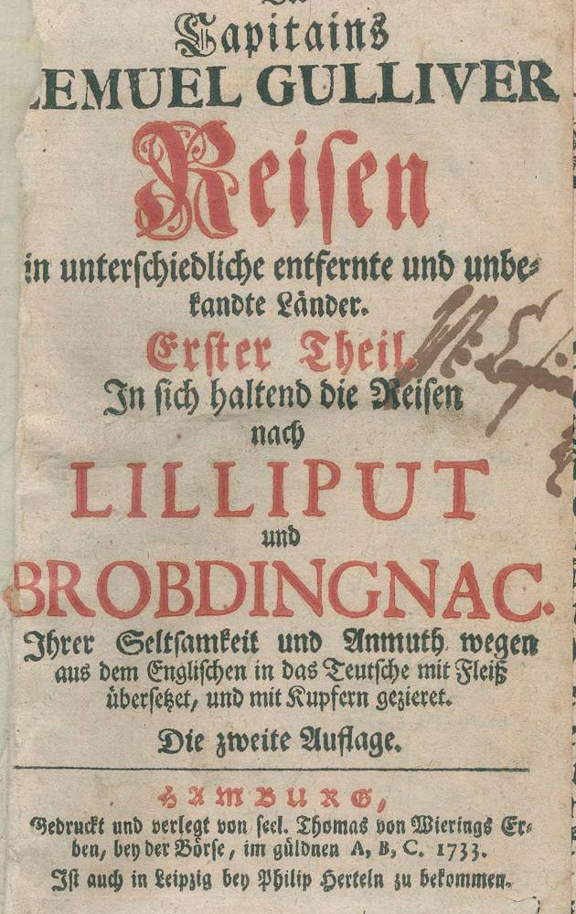 Große Abbildung Nr.1: 138-1434 (Swift,J.).: (Literatur und illustrierte Bücher bis 19.Jahrhundert)
