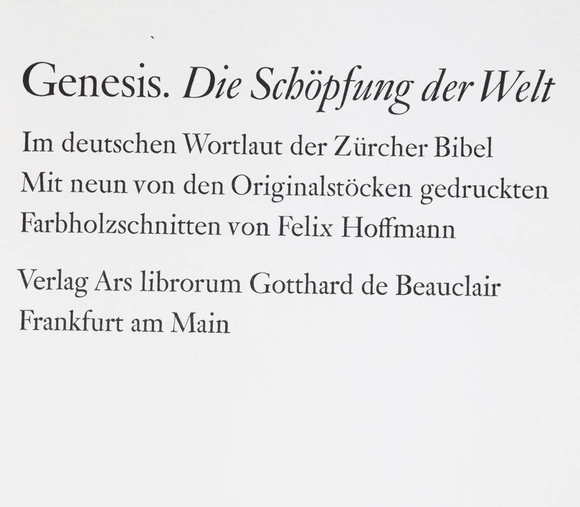 Große Abbildung Nr.1: 138-1517 Hoffmann,F.: (Literatur und illustrierte Bücher 20.Jahrhundert - Alte Literatur in modernen Ausgaben)