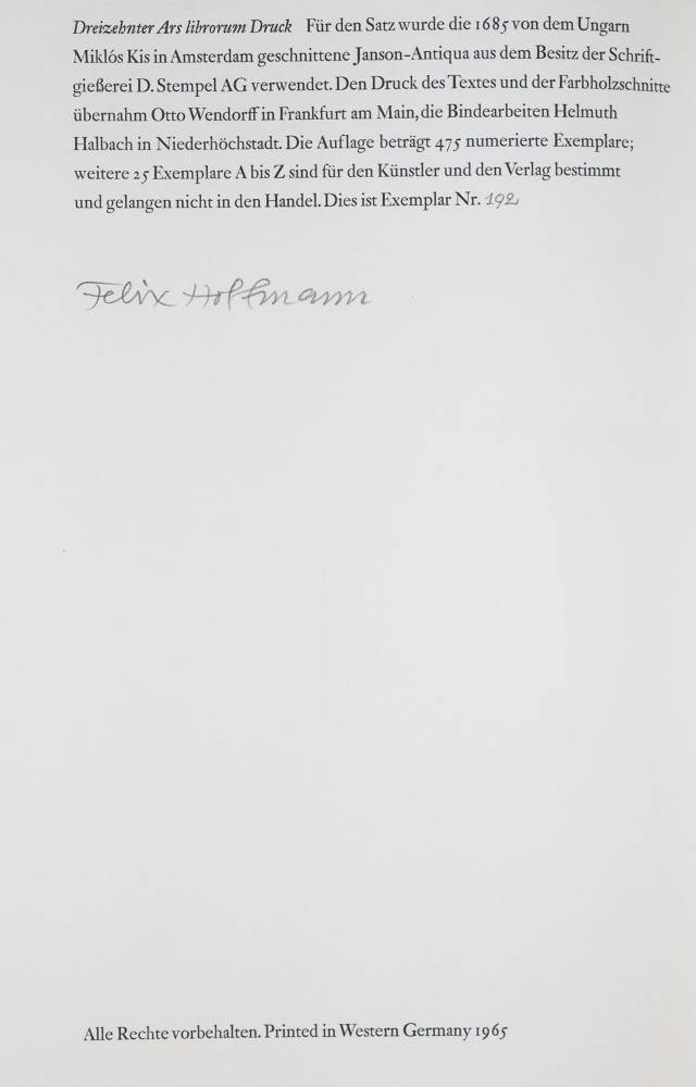 Große Abbildung Nr.2: 138-1517 Hoffmann,F.: (Literatur und illustrierte Bücher 20.Jahrhundert - Alte Literatur in modernen Ausgaben)