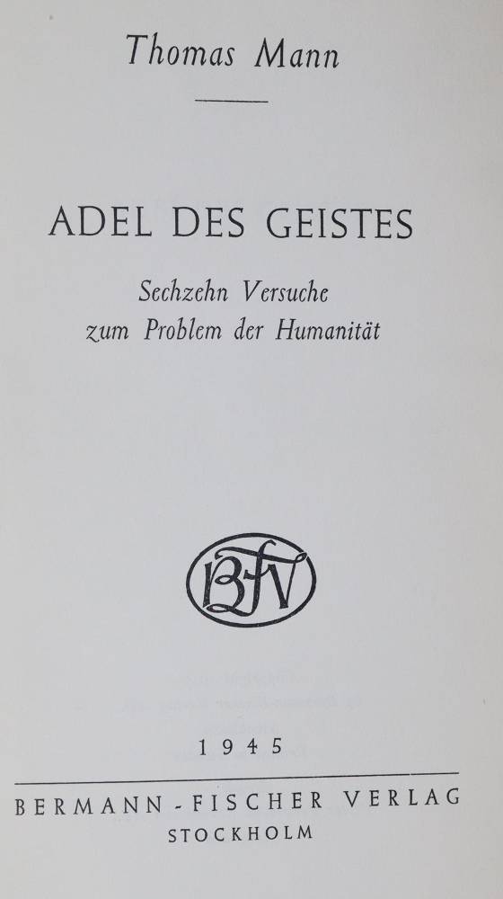 Große Abbildung Nr.1: 138-1550 Mann,T.: (Literatur und illustrierte Bücher 20.Jahrhundert - Alte Literatur in modernen Ausgaben)