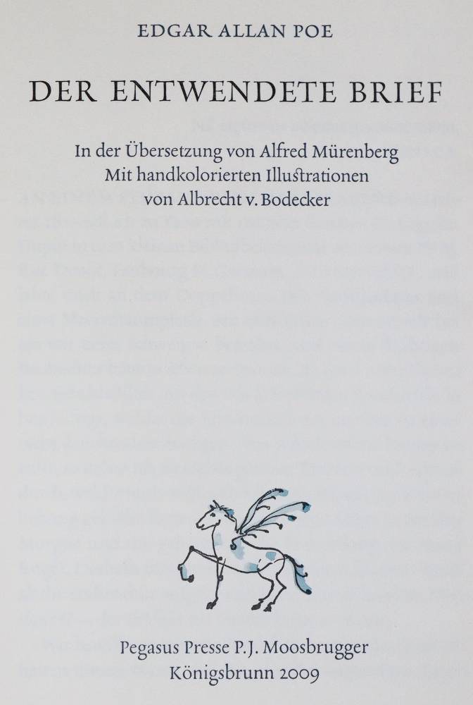 Große Abbildung Nr.4: 138-1575 Poe,E.A.: (Literatur und illustrierte Bücher 20.Jahrhundert - Alte Literatur in modernen Ausgaben)