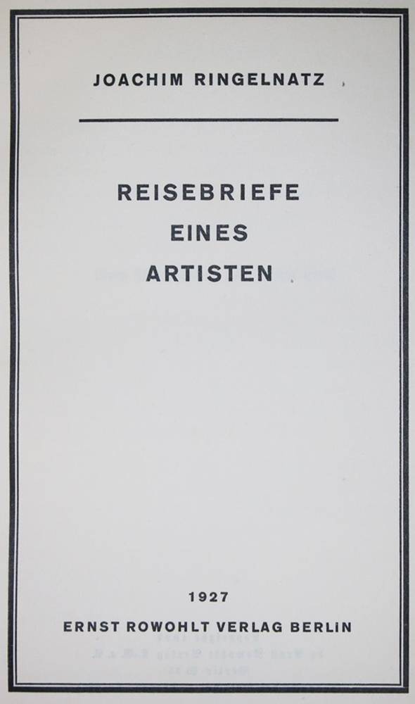 Große Abbildung Nr.2: 138-1582 Ringelnatz,J.: (Literatur und illustrierte Bücher 20.Jahrhundert - Alte Literatur in modernen Ausgaben)