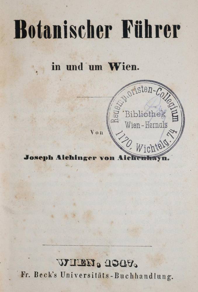 Große Abbildung Nr.1: 138-1618 Aichinger v. Aichenhayn,J.: (Botanik)