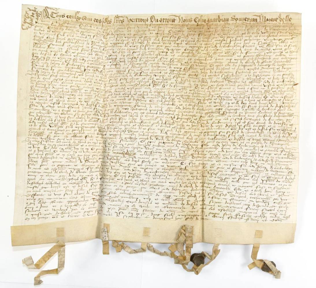 Große Abbildung Nr.1: 138-162 Französische Urkunde: (Handschriften)