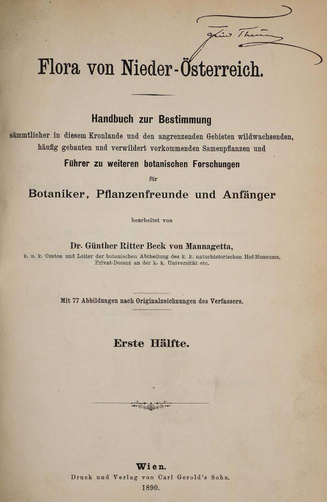Große Abbildung Nr.2: 138-1622 Beck von Mannagetta,G.: (Botanik)