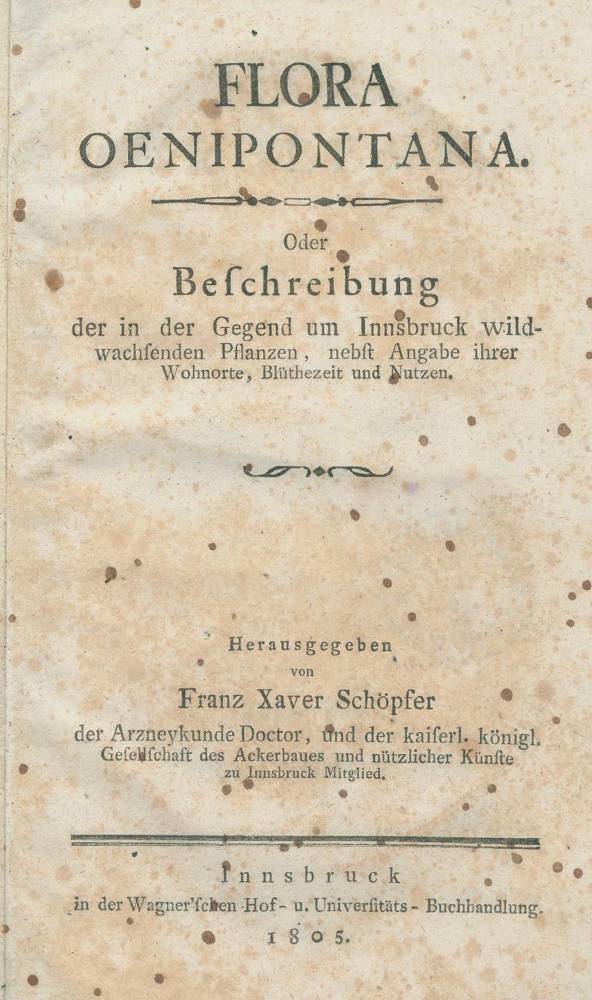 Große Abbildung Nr.1: 138-1633 Schöpfer,F.X. (Hrsg.).: (Botanik, Innsbruck)