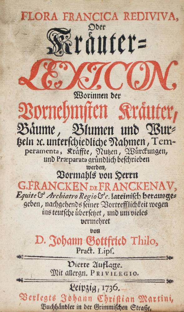Große Abbildung Nr.1: 138-1639 Franckenau,G.Franck de.: (Botanik, Kräuterbücher)