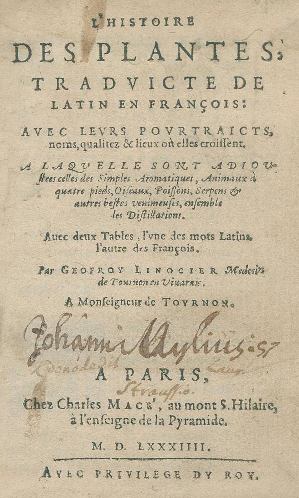 Große Abbildung Nr.1: 138-1640 Linocier,G.: (Botanik, Kräuterbücher)