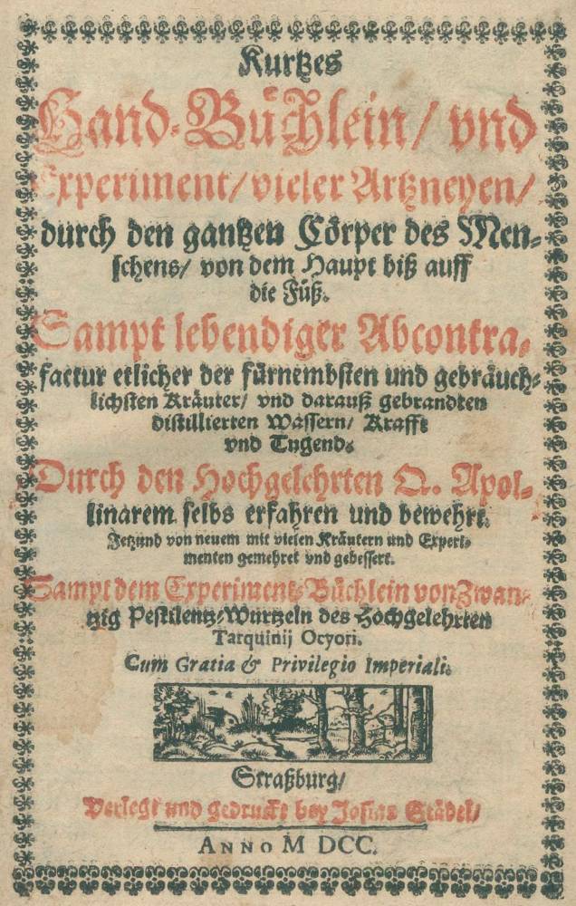 Große Abbildung Nr.1: 138-1644 Ryff,W.H. (Pseud.: Q.Apollinaris).: (Botanik, Kräuterbücher)
