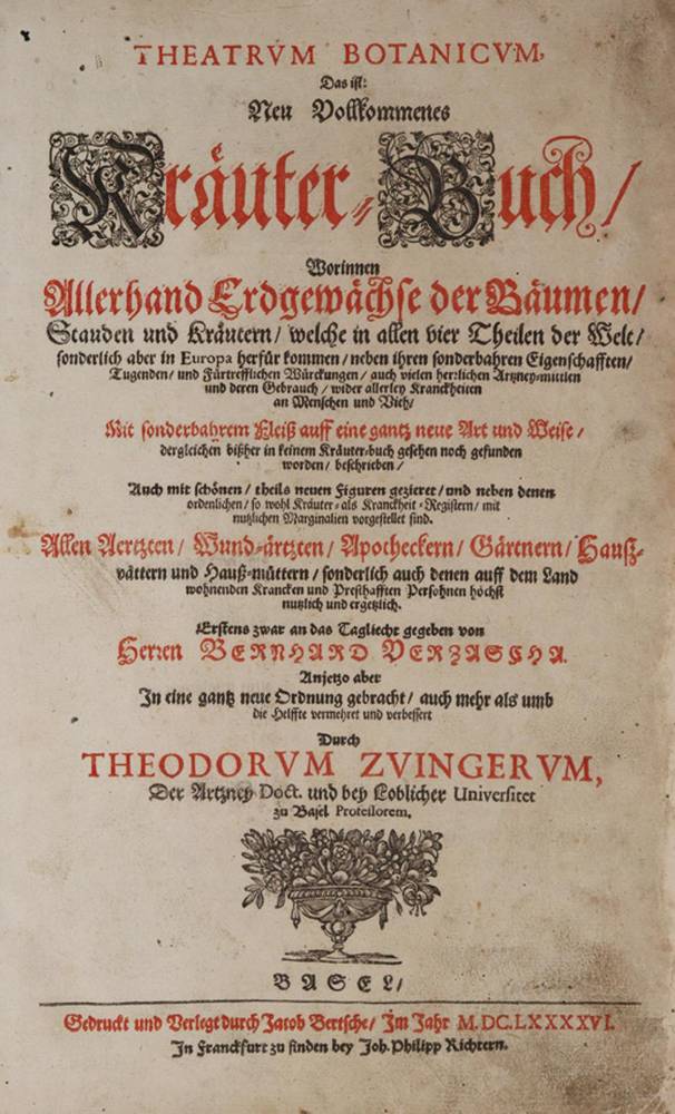 Große Abbildung Nr.1: 138-1646 Zwinger,T.: (Botanik, Kräuterbücher)