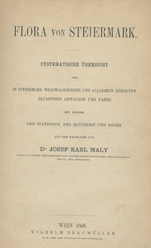 Große Abbildung Nr.1: 138-1651 Maly,J.K.: (Botanik, Österreich, Steiermark)