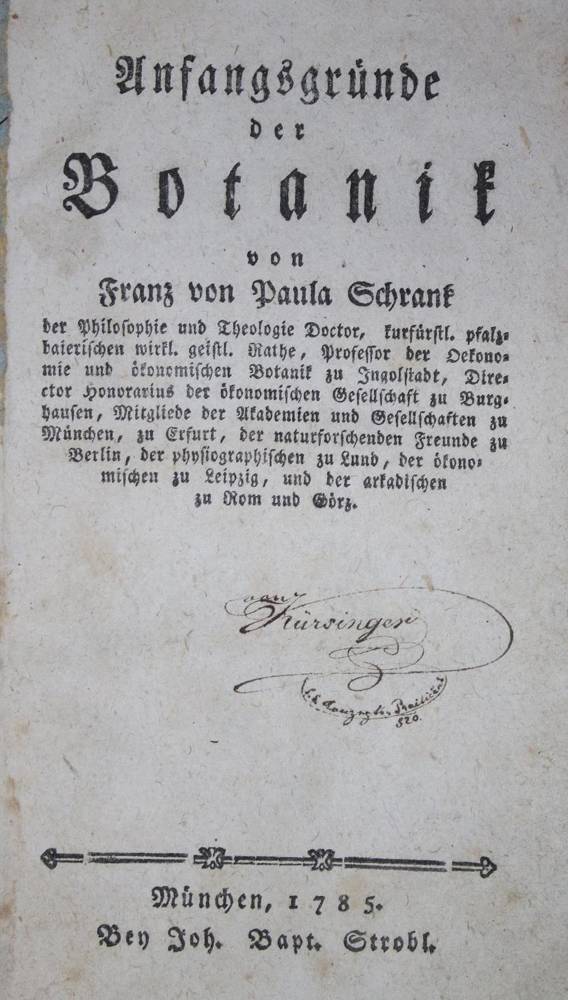 Große Abbildung Nr.1: 138-1663 Schrank Franz von Paula.: (Botanik)