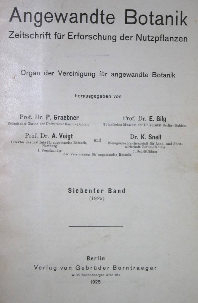 Große Abbildung Nr.1: 138-1665 Snell,K. (Hrsg.).: (Botanik)