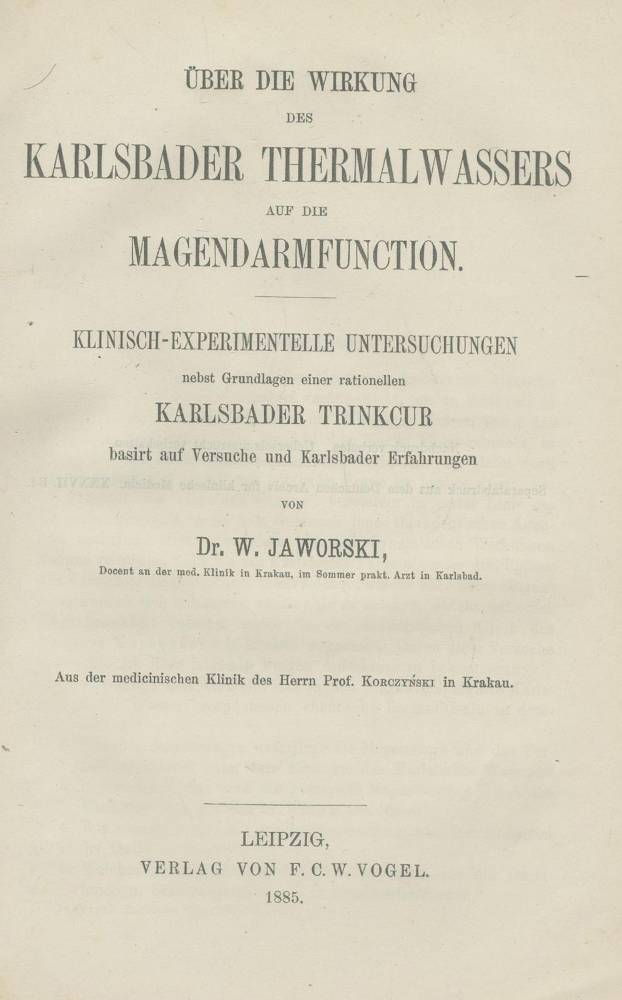 Große Abbildung Nr.2: 138-1680 Jaworski,W.: (Medizin, Balneologie)