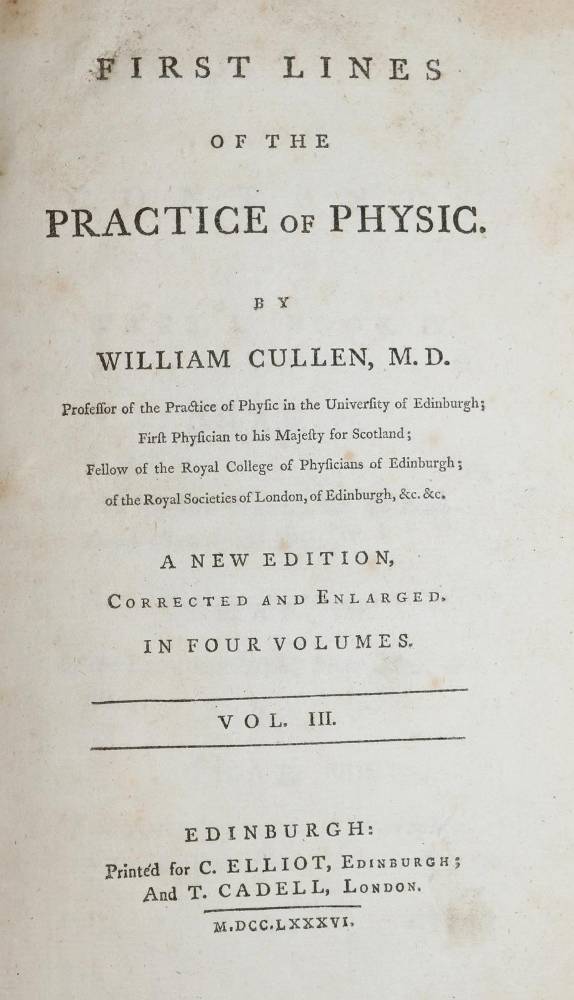 Große Abbildung Nr.1: 138-1692 Cullen,W.: (Medizin)