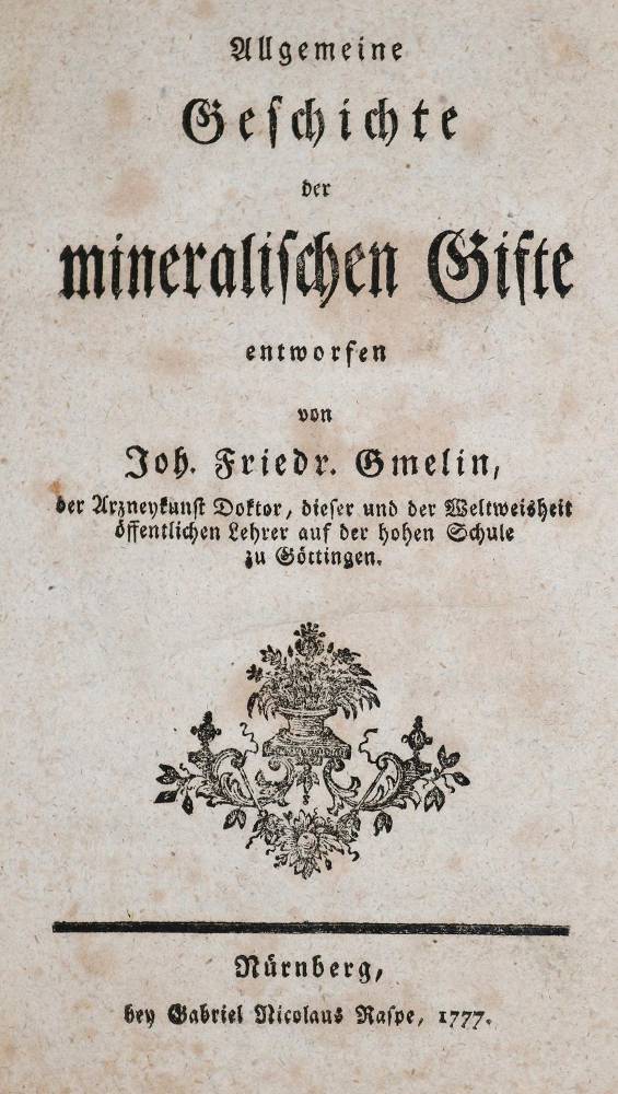 Große Abbildung Nr.1: 138-1700 Gmelin,J.F.: (Medizin, Gifte)