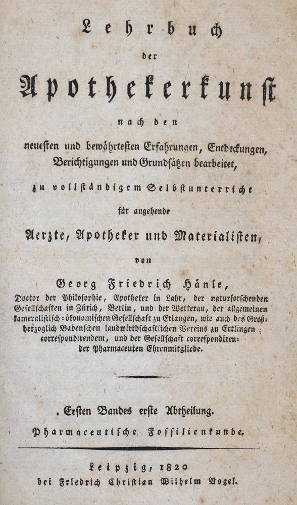 Große Abbildung Nr.1: 138-1727 Hänle,G.F.: (Medizin, Pharmazie)