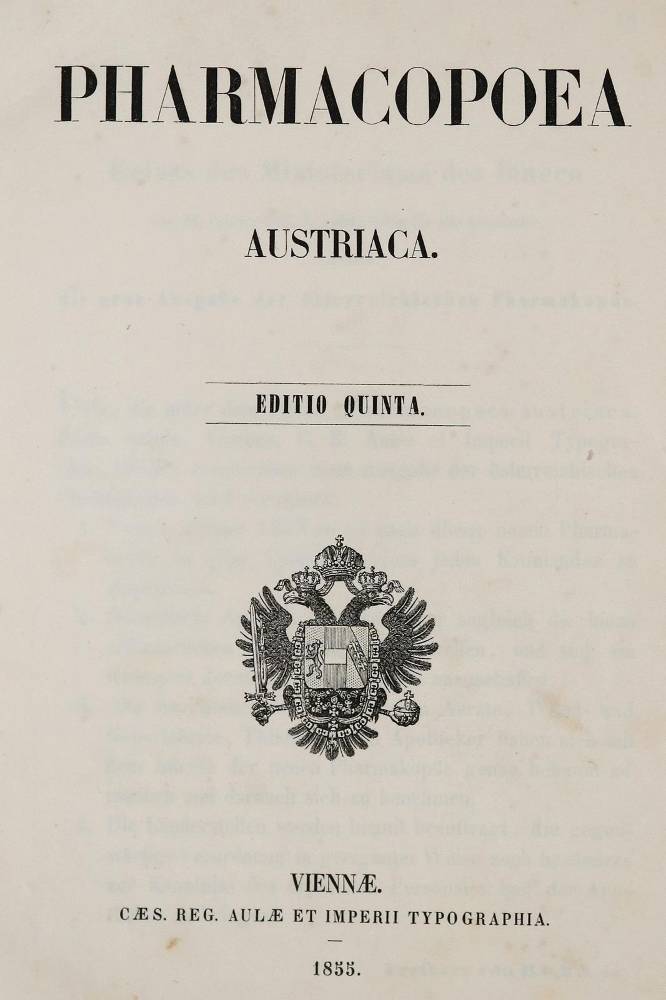 Große Abbildung Nr.1: 138-1730 Pharmacopoea Austriaca.: (Medizin, Pharmazie)
