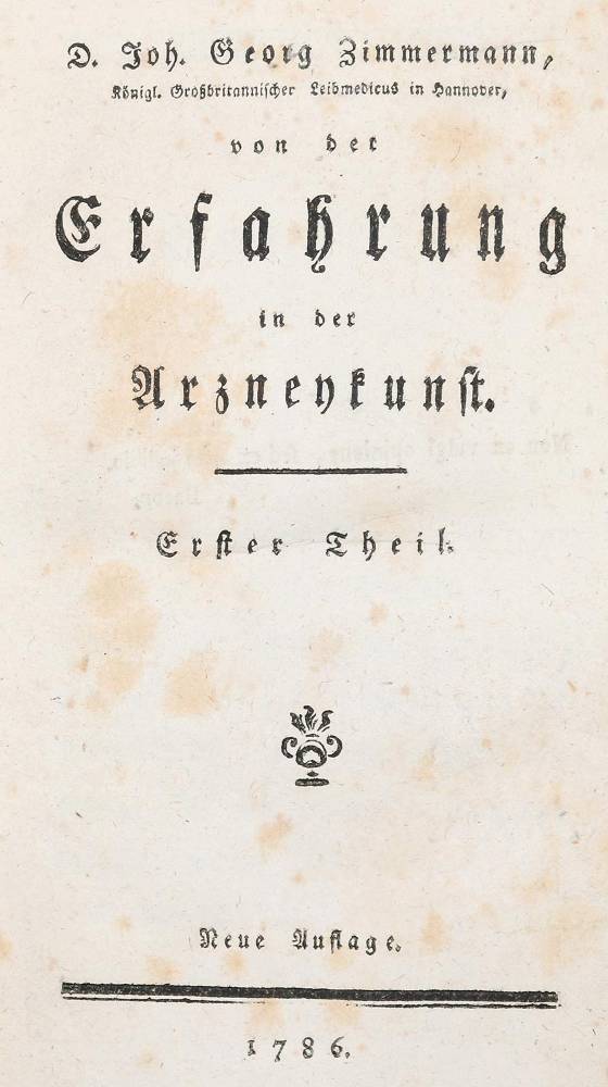 Große Abbildung Nr.2: 138-1732 Zimmermann,J.G.: (Medizin, Pharmazie)