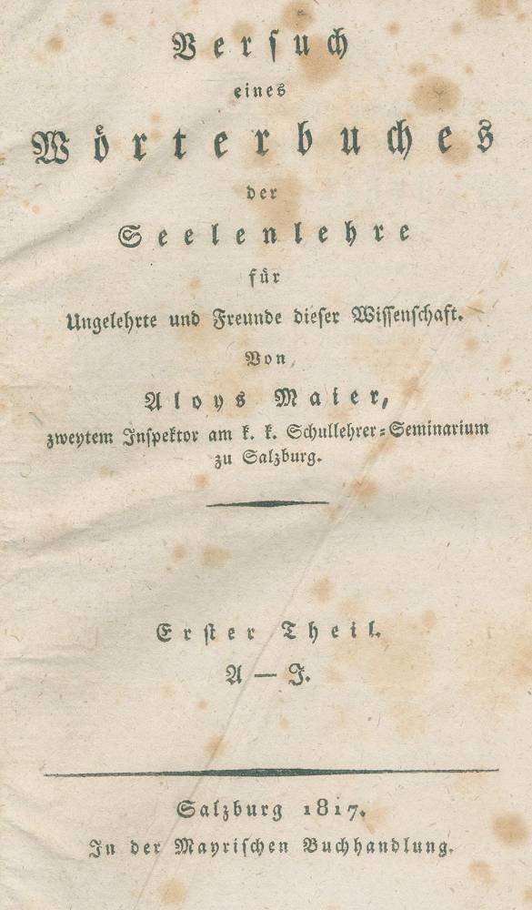 Große Abbildung Nr.1: 138-1736 Maier,A.: (Medizin, Psychologie)