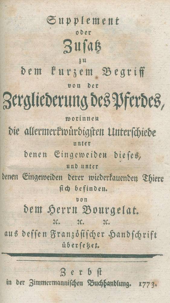 Große Abbildung Nr.2: 138-1745 Bourgelat,(C.).: (Medizin, Veterinärmedizin)