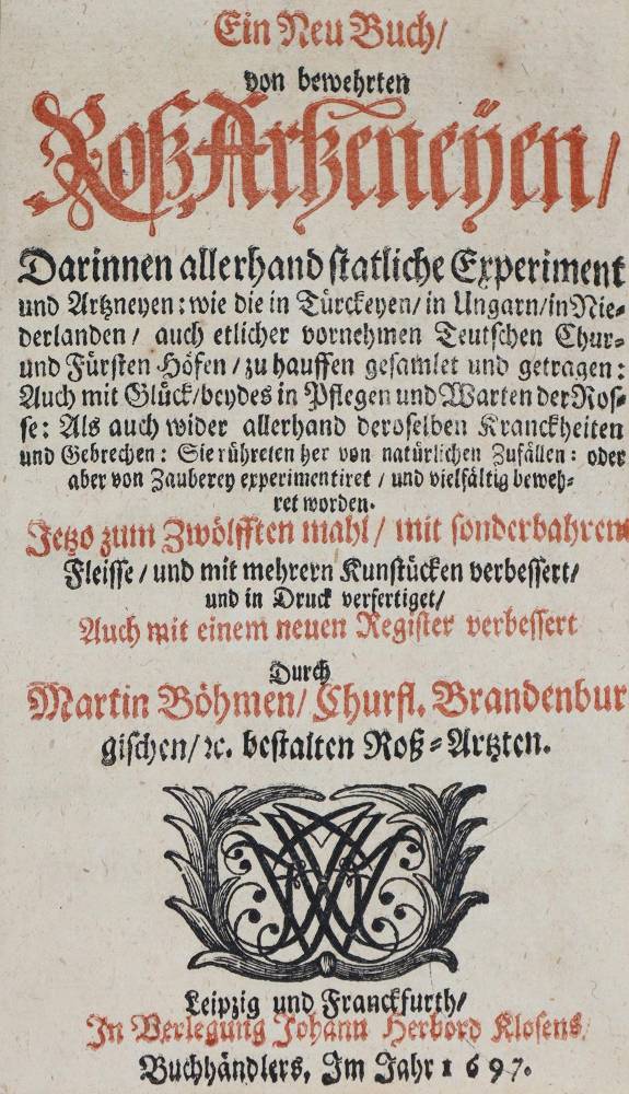 Große Abbildung Nr.1: 138-1751 Böhme,M.: (Medizin, Veterinärmedizin, Pferde)
