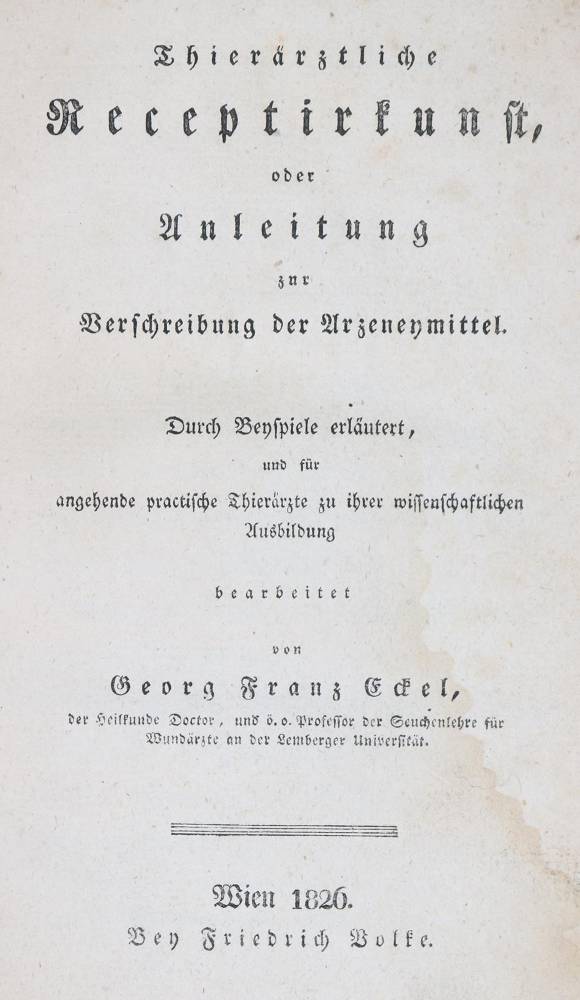 Große Abbildung Nr.1: 138-1754 Vier Werke.: (Medizin, Veterinärmedizin)
