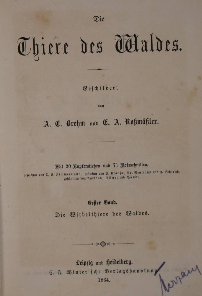 Große Abbildung Nr.1: 138-1763 Brehm,A.E. u. E.A.Roßmäßler.: (Zoologie)