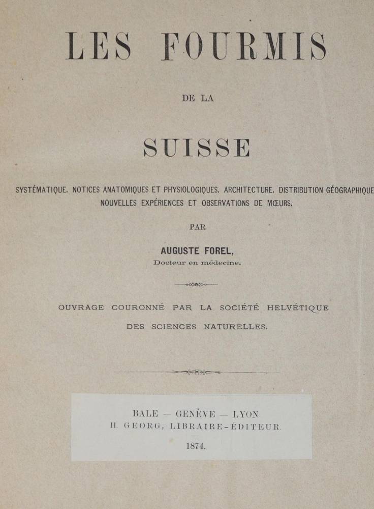 Große Abbildung Nr.1: 138-1777 Forel,A.: (Zoologie, Insekten)