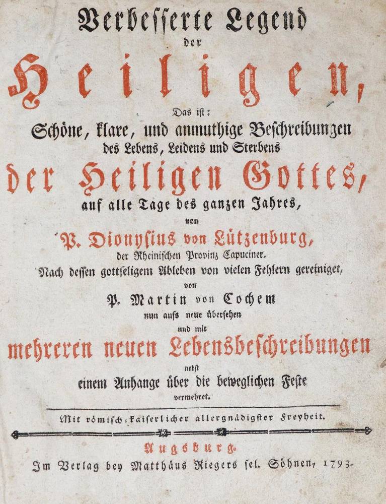 Große Abbildung Nr.1: 138-178 Lützenburg,D.v.: (Heiligenleben)