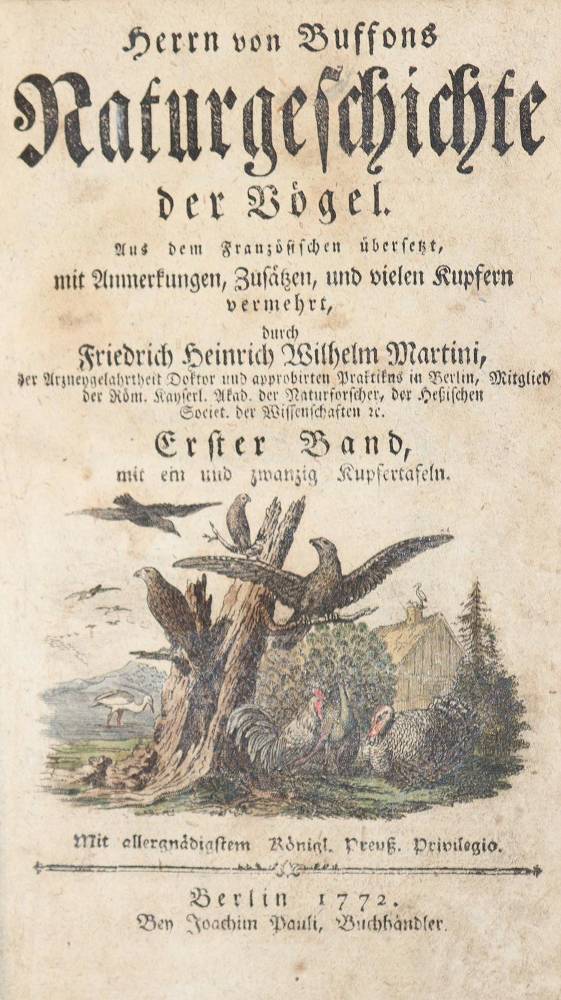 Große Abbildung Nr.1: 138-1806 Buffon,(G.L.L.)de.: (Zoologie, Vögel)