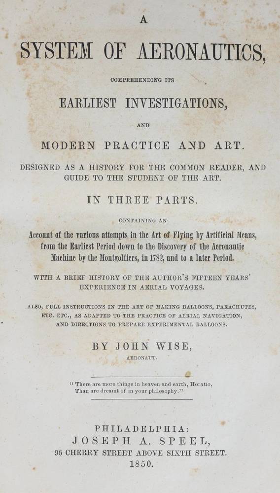 Große Abbildung Nr.1: 138-1829 Wise,J.: (Verschiedene Gebiete - Varia, Aeronautik)