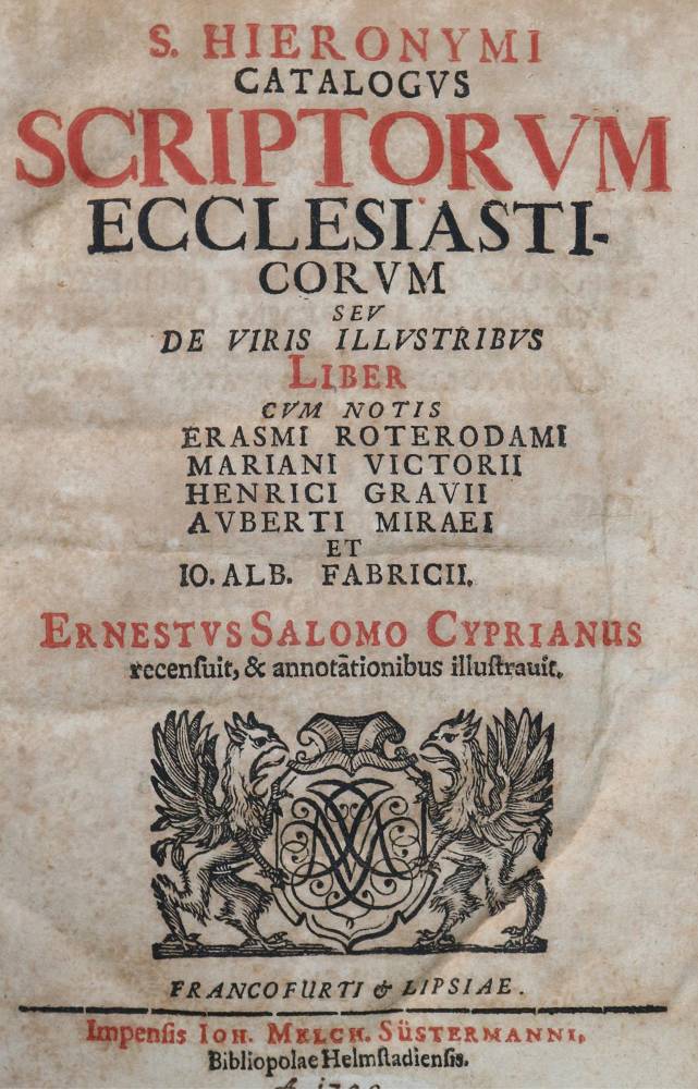 Große Abbildung Nr.1: 138-183 Hieronymus,S.: (Alte Drucke, Handschriften und Theologie)
