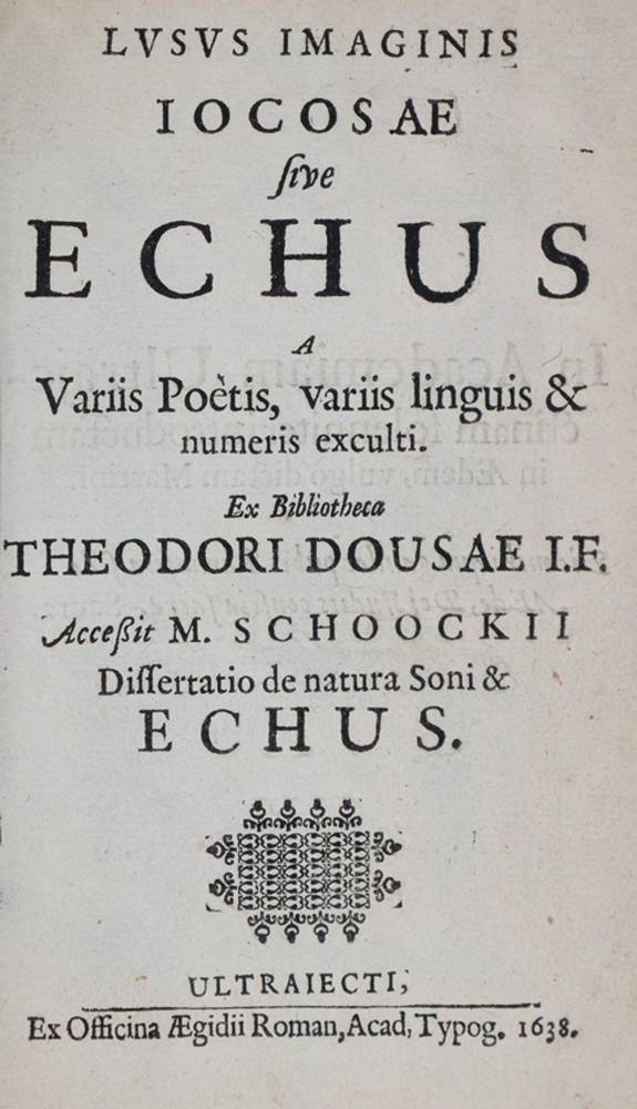Große Abbildung Nr.1: 138-1830 Schoock,M..: (Verschiedene Gebiete - Varia, Akustik, Echo)