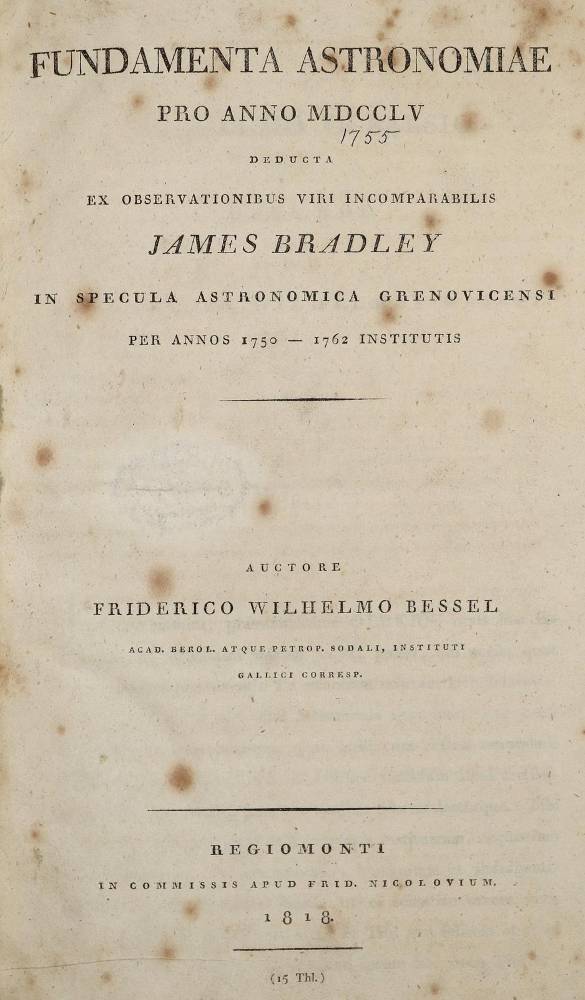 Große Abbildung Nr.1: 138-1834 Besel,F.W.: (Verschiedene Gebiete - Varia, Astronomie)