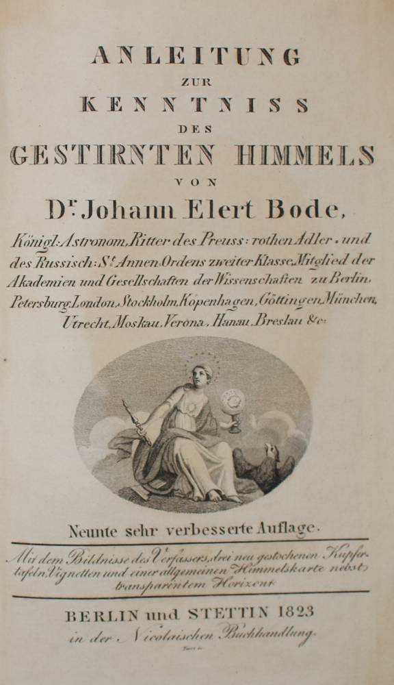 Große Abbildung Nr.1: 138-1835 Bode,J.E.: (Verschiedene Gebiete - Varia, Astronomie)