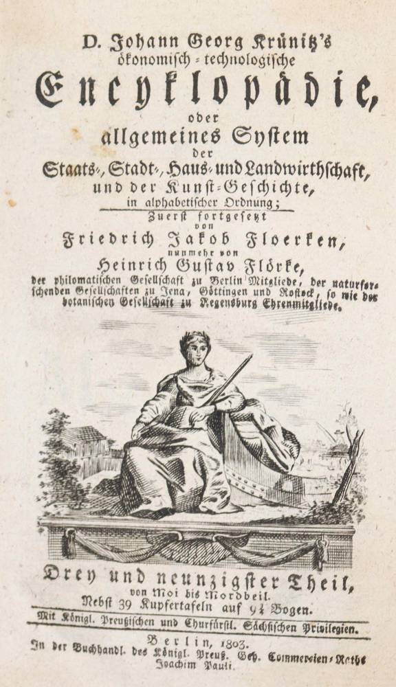 Große Abbildung Nr.1: 138-1848 Krünitz,J.G.: (Verschiedene Gebiete - Varia, Astronomie, Mond)