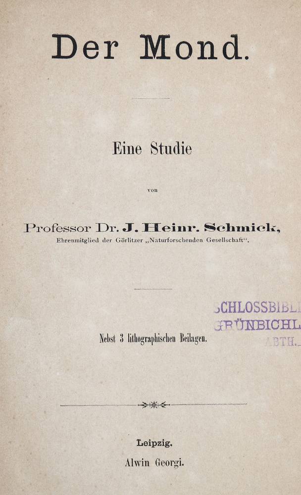 Große Abbildung Nr.2: 138-1855 Schmick,J.H.: (Verschiedene Gebiete - Varia, Astronomie)